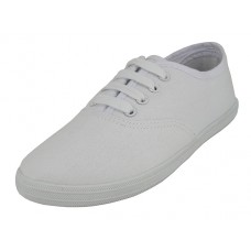 S324G-W - Wholesale Youth's "Easy USA" Comfortable Casual Canvas Lace Up Shoes (*White Color) 